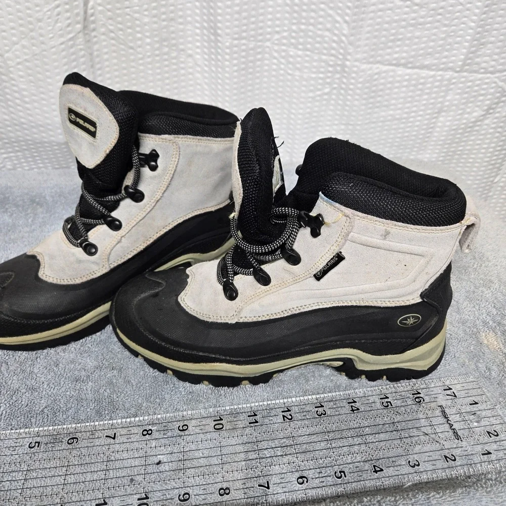 Polaris Mens Thermolite Winter Snow Boots Grey Black‎ Leather Size 9 077070303